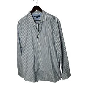 Men's NWT Tommy‎ Hilfiger Cotton Blue Striped Shirt in size XL